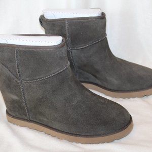 NEW WOMEN'S UGG MINI‎ ANKLE FEMME WEDGE BOOTS SLATE GRAY 10 11